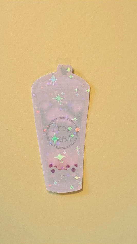 Frog bubble tea sticker