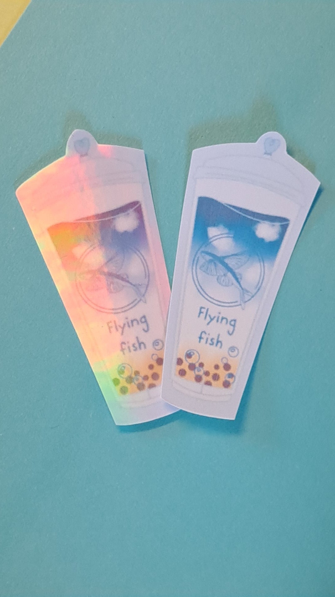 Flying fish bubble tea sticker