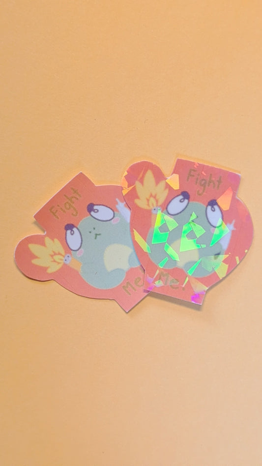 Fight me frog sticker