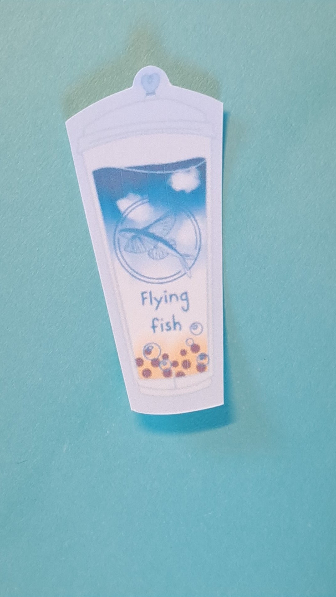 Flying fish bubble tea sticker
