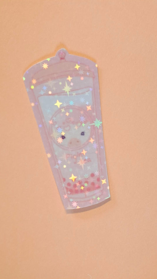 Pig bubble tea sticker