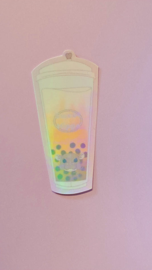 Hippo tea Holo Sticker