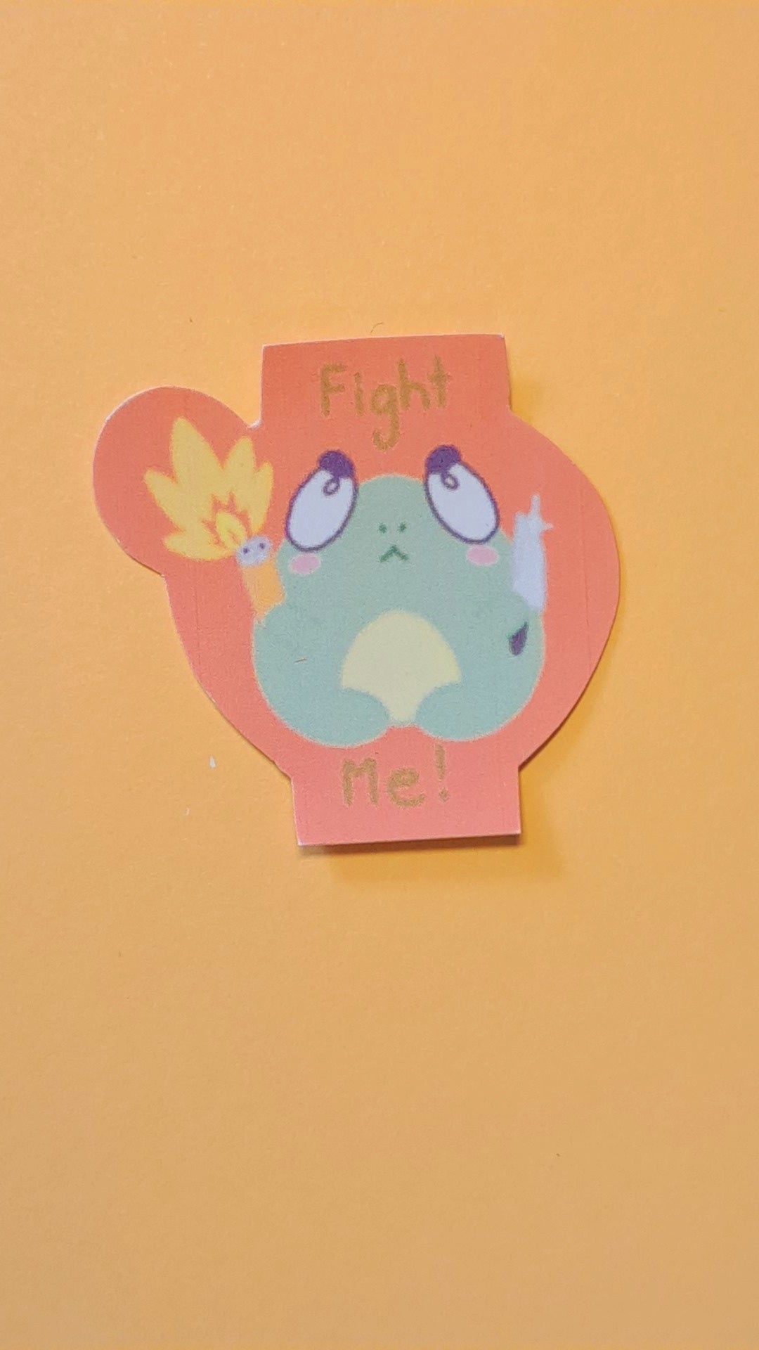 Fight me frog sticker